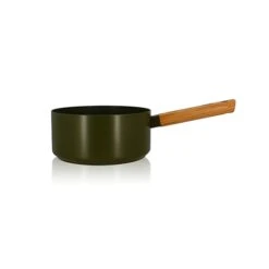 Casserole Ector Induction Aluminium Revêtu Manche En Bois 20 Cm Vert