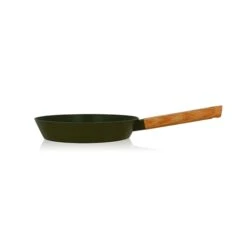 Poêle Ector Induction Aluminium Revêtu Manche En Bois 24 Cm Vert