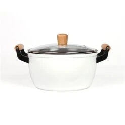 LIVOO Faitout Wood Line Blanc 24 Cm