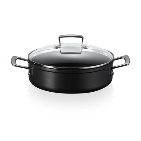 Le Creuset Sauteuse Rondeau Anti-adhérente Les Forgées 28 Cm Et Couvercle En Verre 1 Le Creuset Sauteuse Rondeau Anti-adhérente Les Forgées 28 Cm Et Couvercle En Verre