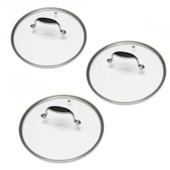 Lot 3 Couvercles En Verre Excell'Inox 16, 18 Et 20 Cm