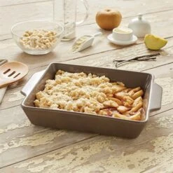 Plat à Four Rectangulaire En Céramique Taupe 19,5 X 22,5 Cm