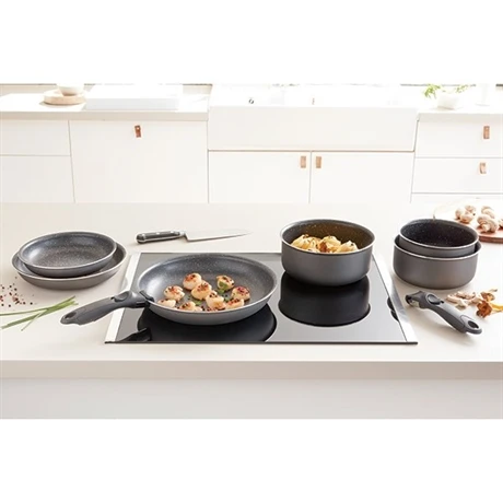 Set 3 Poêles Anti-adhésives Effet Pierre Et Manche Amovible 5 Set 3 Poêles Anti-adhésives Effet Pierre Et Manche Amovible – Image 5