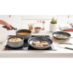 Set 3 Casseroles Anti-adhésives Effet Pierre Et Manche Amovible -Cuisine Fournitures Boutique 20216 2 3 Set 3 casseroles anti adhesives Effet Pierre et manche amovible Mathon