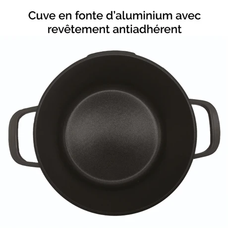 Cocotte Légère Ronde En Fonte D'aluminium 28 Cm 6,7 L Coloris Noir 5 Cocotte Légère Ronde En Fonte D'aluminium 28 Cm 6,7 L Coloris Noir – Image 5
