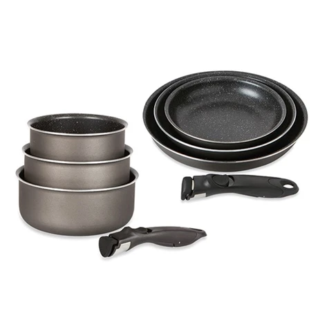 Lot 3 Casseroles Et 3 Poêles Anti-adhésives Effet Pierre Et 2 Manches Amovibles 1 Lot 3 Casseroles Et 3 Poêles Anti-adhésives Effet Pierre Et 2 Manches Amovibles