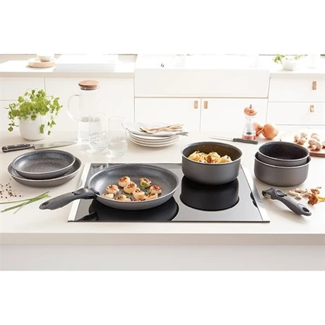 Lot 3 Casseroles Et 3 Poêles Anti-adhésives Effet Pierre Et 2 Manches Amovibles 2 Lot 3 Casseroles Et 3 Poêles Anti-adhésives Effet Pierre Et 2 Manches Amovibles – Image 2