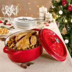 Cocotte En Fonte Ovale 33 Cm 6 L Rouge -Cuisine Fournitures Boutique 213222 2 9 Cocotte en fonte ovale 33 cm 6 L rouge Mathon