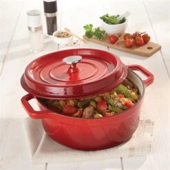 Cocotte En Fonte Ronde 24 Cm 3,7 L Rouge -Cuisine Fournitures Boutique 213286 2 2 Cocotte en fonte ronde 24 cm 3 7 L rouge Mathon