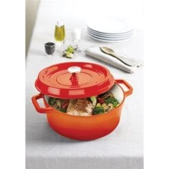 Cocotte En Fonte Ronde 28 Cm 5,6 L Coloris Orange -Cuisine Fournitures Boutique 223000 2 5 Cocotte en fonte ronde 28 cm 5 6 L coloris orange Mathon