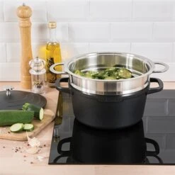 Lot Panier Vapeur Multidiamètre Et Couvercle En Verre Excell'Inox 24 Cm -Cuisine Fournitures Boutique 229003 2 1 Lot panier vapeur multidiametre et couvercle en verre Excell Inox 24 cm Mathon