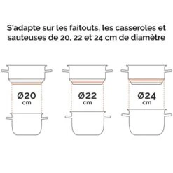 Panier Vapeur Multidiamètre 20, 22, 24 Cm -Cuisine Fournitures Boutique 274020 3 2 Panier vapeur multidiametre 20 22 24 cm Mathon