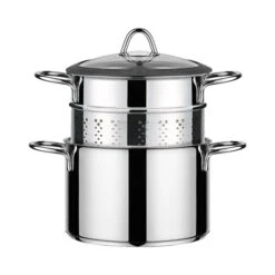 Cuiseur à Pâte Acier Inoxydable Avec Couvercle Verre 20 Cm