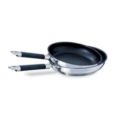 Lot 2 Poêles Antiadhésives Rapid Cook Inox 20 Et 24 Cm