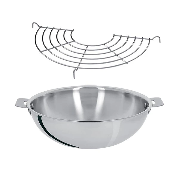 Lot Wok Inox Et Grille Casteline 28 Cm 1 Lot Wok Inox Et Grille Casteline 28 Cm