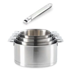 Batterie De Cuisine Casseroles Strate Manche Amovible 14, 16, 18 Et 20 Cm Et 1 Manche