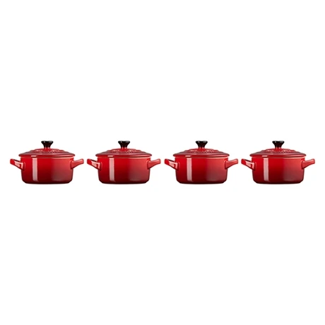 Le Creuset Set 4 Mini-cocottes Céramique 10 Cm Cerise 4 Le Creuset Set 4 Mini-cocottes Céramique 10 Cm Cerise – Image 4