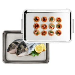 Plat à Four Inox Extra Profond Avec Couvercle Duplex -Cuisine Fournitures Boutique 371003 2 1 Plat a four Inox extra profond avec couvercle Duplex Inoxriv