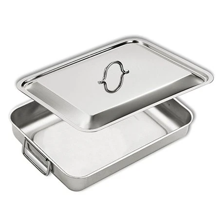 Plat à Four En Inox Avec Couvercle 35 X 27 Cm 1 Plat à Four En Inox Avec Couvercle 35 X 27 Cm