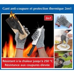 Paire De Gants De Protection 2 En 1 Femme -Cuisine Fournitures Boutique 603061 4 1 Paire de gants de protection 2 en 1 femme Wenko by Maximex