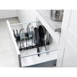Rangement Extensible Pour Couvercles Et Poêles En Inox -Cuisine Fournitures Boutique 606022 2 1 Rangement extensible pour couvercles et Poeles en inox Wenko by Maximex