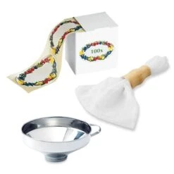 Kit Faire Son Coulis : Mousseline à Gelée, Entonnoir Et 100 étiquettes