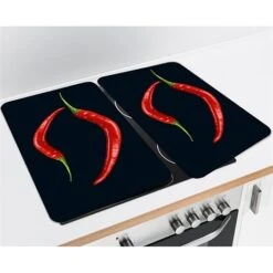 Set De 2 Couvre Plaques Protection Motifs Piments -Cuisine Fournitures Boutique 62352 2 4 Set de 2 couvre plaques protection motifs Piments Wenko by Maximex