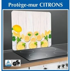 Protection Murale En Verre Citrons -Cuisine Fournitures Boutique 62387 2 3 Protection murale en verre Citrons Wenko by Maximex