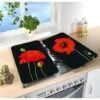 2 Couvre-plaques Protection Motif Coquelicots