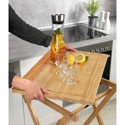 Table Pliante Avec Plateau Amovible Lugo En Bambou