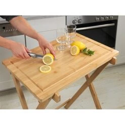 Table Pliante Avec Plateau Amovible Lugo En Bambou -Cuisine Fournitures Boutique 691014 2 2 Table pliante avec plateau amovible Lugo en bambou Wenko by Maximex