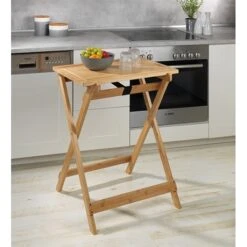 Table Pliante Avec Plateau Amovible Lugo En Bambou -Cuisine Fournitures Boutique 691014 3 2 Table pliante avec plateau amovible Lugo en bambou Wenko by Maximex