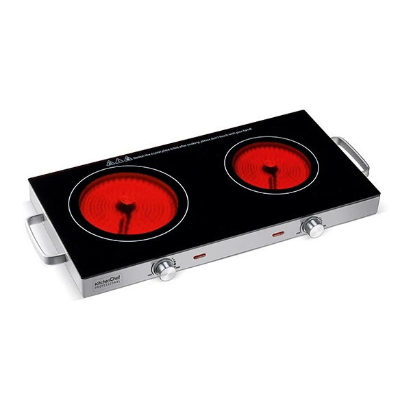 Plaque Vitrocéramique 2 Foyers 1800 W Et 1000 W 64 X 30 Cm KCP.PV2800 1 Plaque Vitrocéramique 2 Foyers 1800 W Et 1000 W 64 X 30 Cm KCP.PV2800