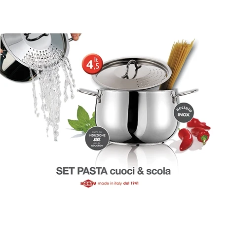 Cuit-pâtes En Inox 18 10 Avec Couvercle égouttoir 20 Cm 4,5 L 3 Cuit-pâtes En Inox 18 10 Avec Couvercle égouttoir 20 Cm 4,5 L – Image 3